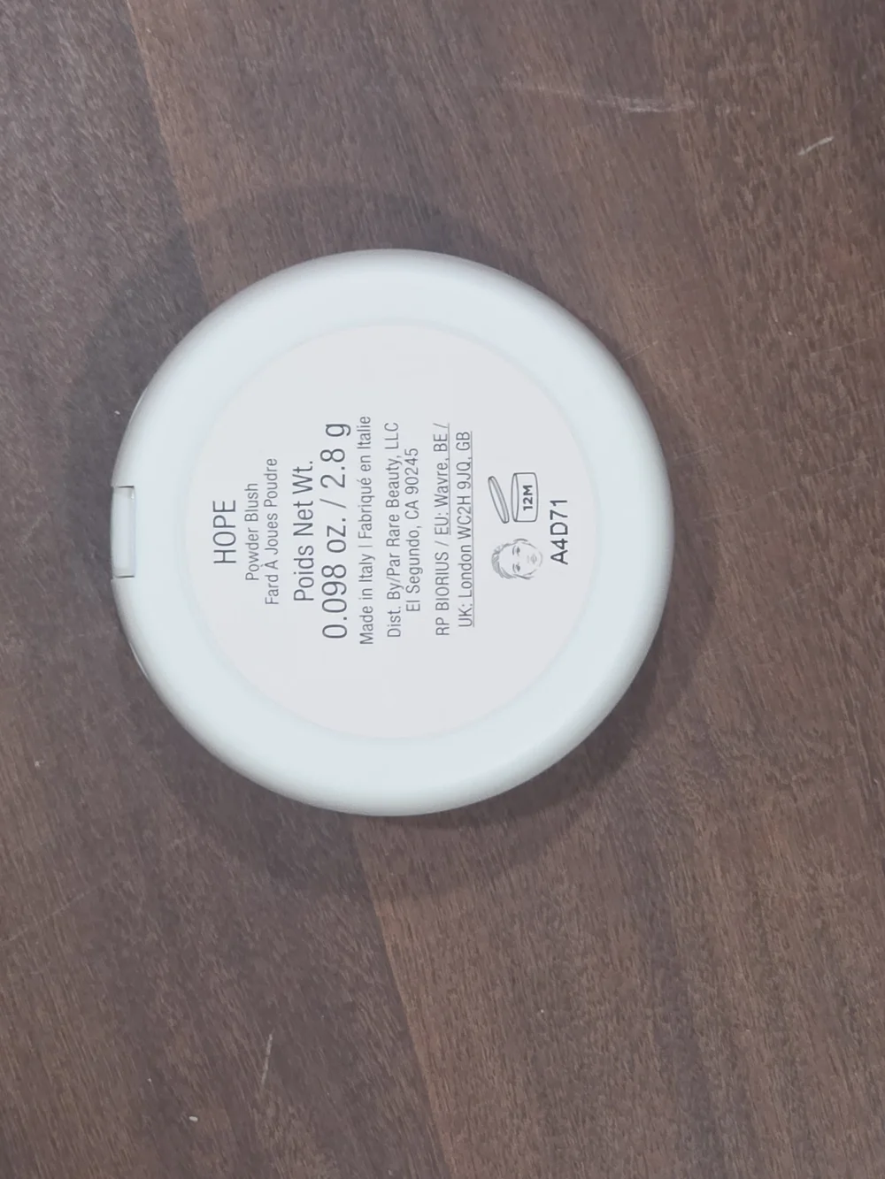 Rare Beauty Soft Pinch Luminous Powder Blush - Hope (soft pink packaging text)